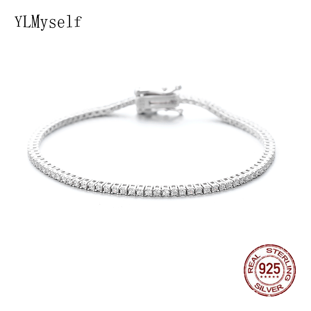 Tennis Bracelet Cubic - YLMyself 925 Sterling Silver Tennis Bracelet