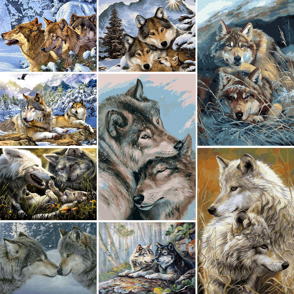 Wolf Jewelry & Watches Tampa Reviews - Animal Wolf Printed Fabric Cross Stitch