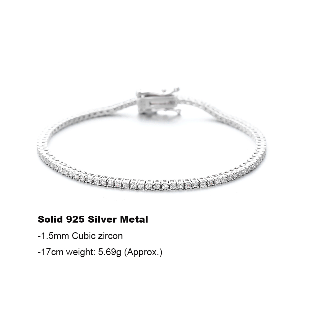 YLMyself 925 Sterling Silver T - Tennis Bracelet Cubic recensione e prezzo