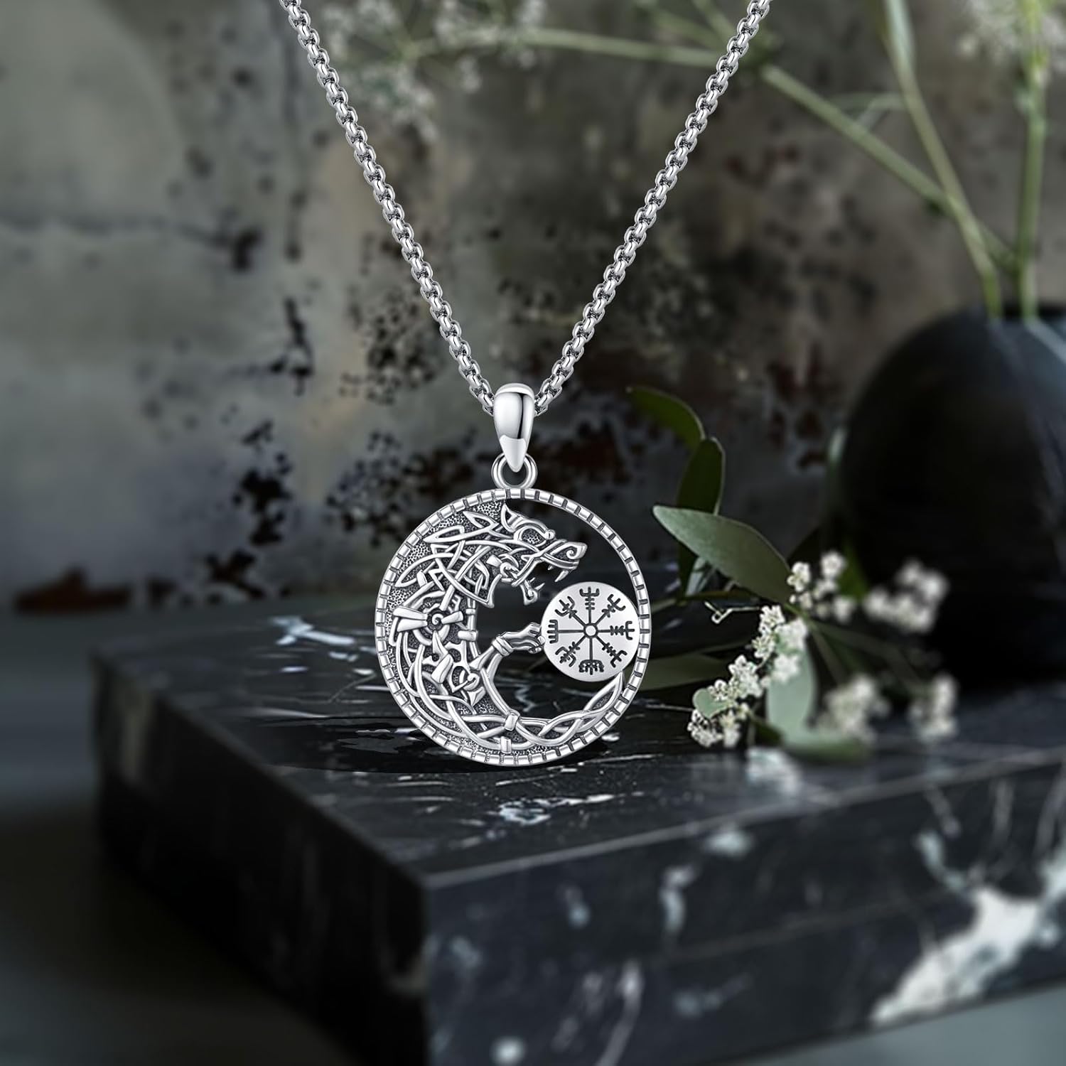 Viking Necklace for Men 925 St - Wolf Jewelry & Watches Tampa Reviews recensione e prezzo