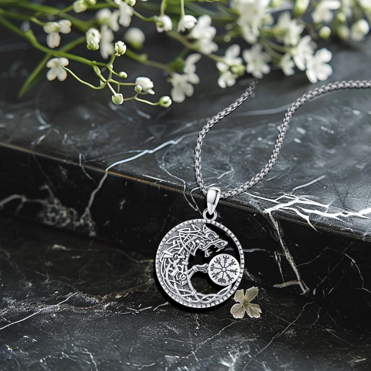 Viking Necklace for Men 925 St - Wolf Jewelry & Watches Tampa Reviews recensione e prezzo