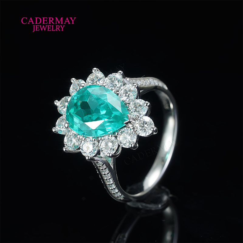 S925 Lab Paraiba Rings S925 Si - Moissanite Ring recensione e prezzo