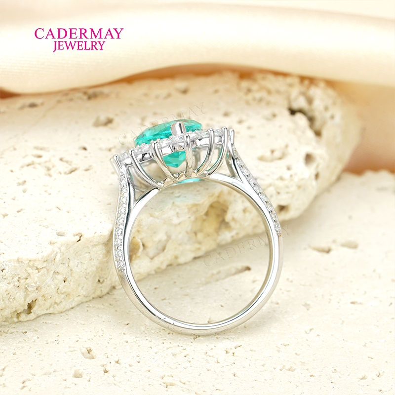 S925 Lab Paraiba Rings S925 Si - Moissanite Ring recensione e prezzo