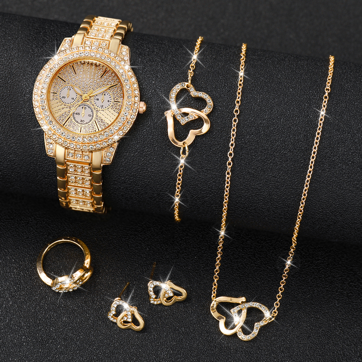 6PCS Luxury Rhinestone Women W - Jewelry Watches For Ladies recensione e prezzo