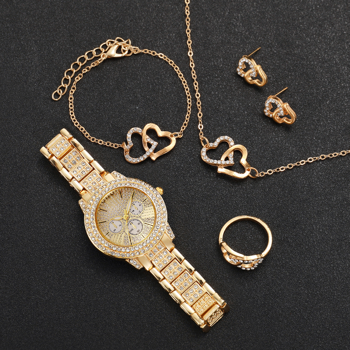 6PCS Luxury Rhinestone Women W - Jewelry Watches For Ladies recensione e prezzo