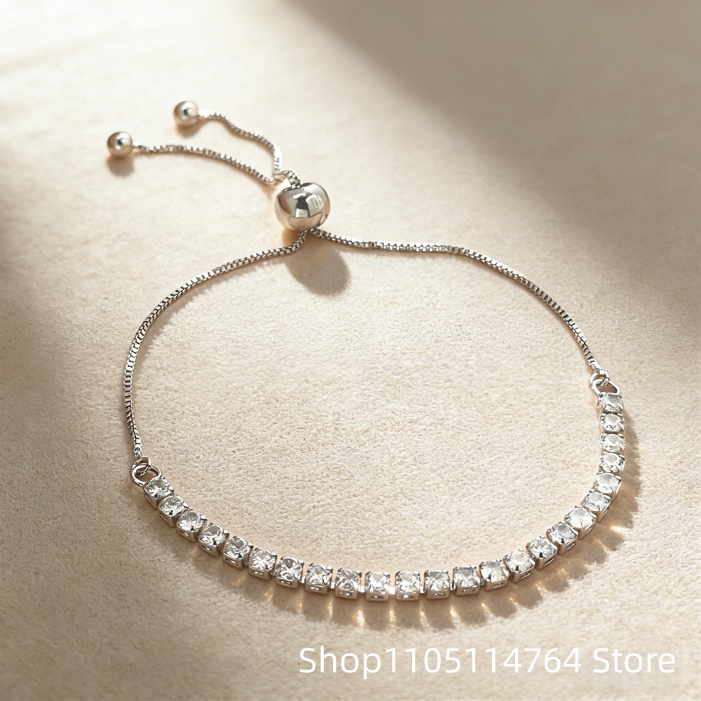 925 Sterling Silver Adjustable - Tennis Bracelet Cubic recensione e prezzo