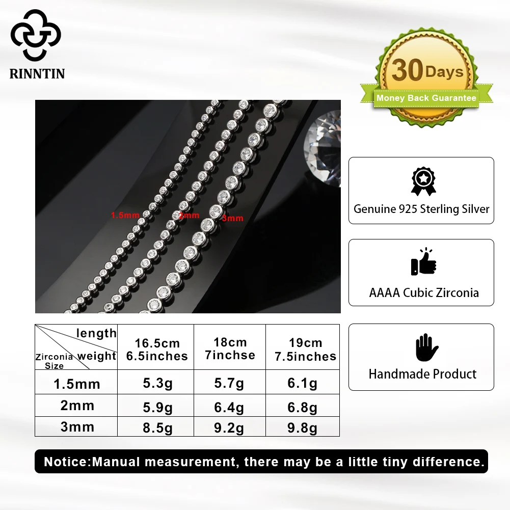Rinntin Shiny Tennis Bracelet  - Tennis Bracelet Cubic recensione e prezzo