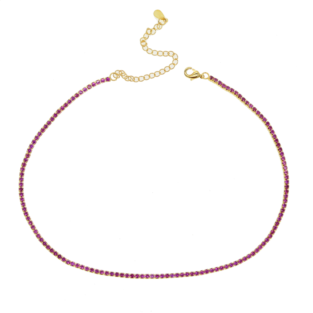 clear cz tennis chain choker n - Tennis Bracelet Cubic recensione e prezzo
