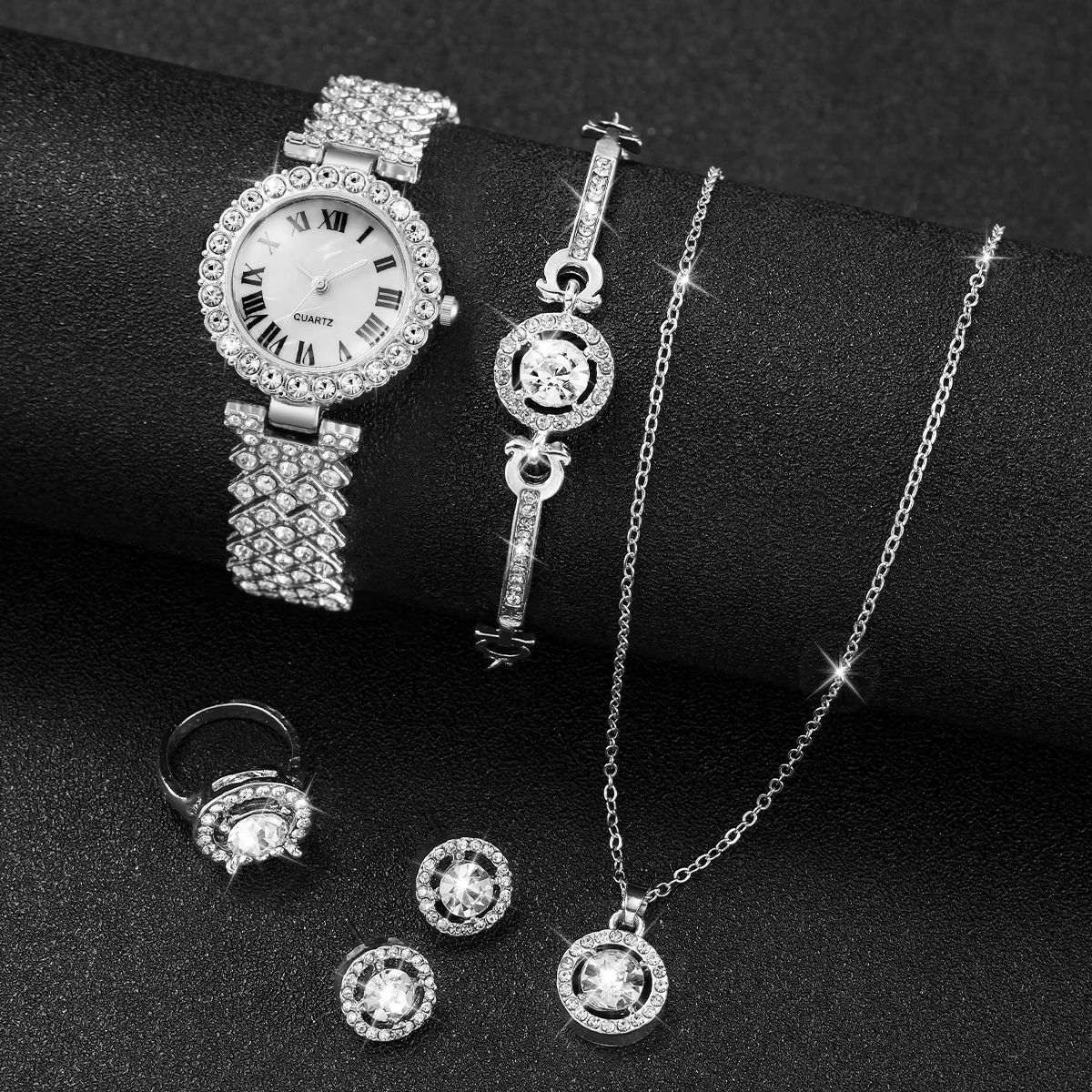 6PCS/Set Luxury Rhinestone Wom - Jewelry Watches For Ladies recensione e prezzo