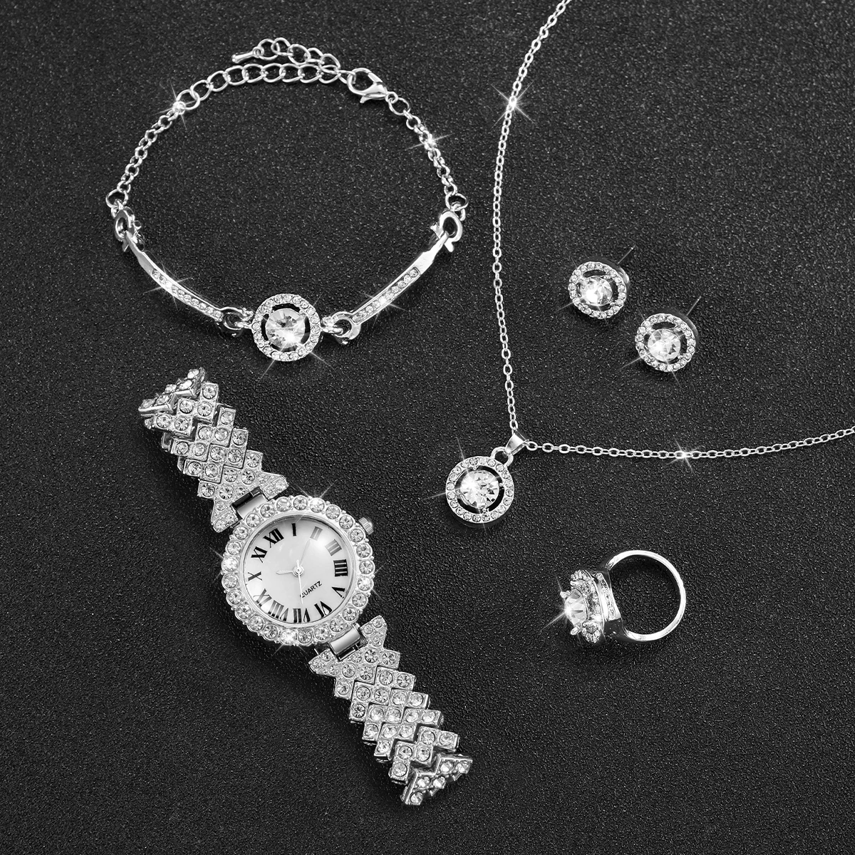 6PCS/Set Luxury Rhinestone Wom - Jewelry Watches For Ladies recensione e prezzo