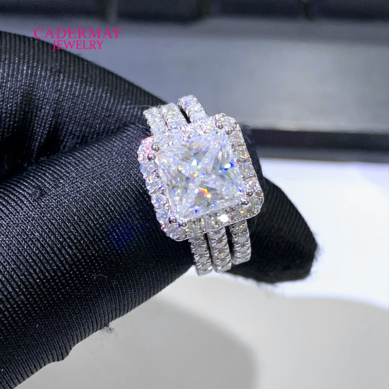 Cadermay 925 silver 3ct square - Moissanite Ring recensione e prezzo