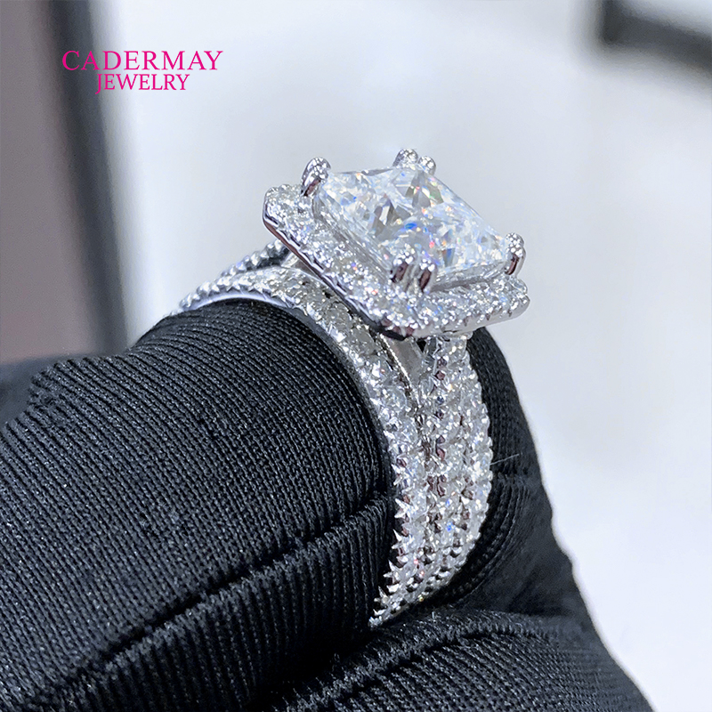 Cadermay 925 silver 3ct square - Moissanite Ring recensione e prezzo