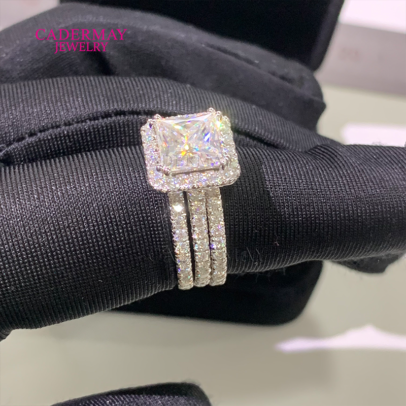 Cadermay 925 silver 3ct square - Moissanite Ring recensione e prezzo