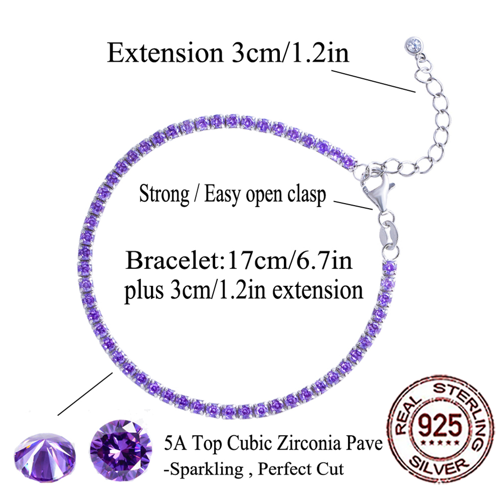 CWWZircons 100% 925 Sterling S - Tennis Bracelet Cubic recensione e prezzo