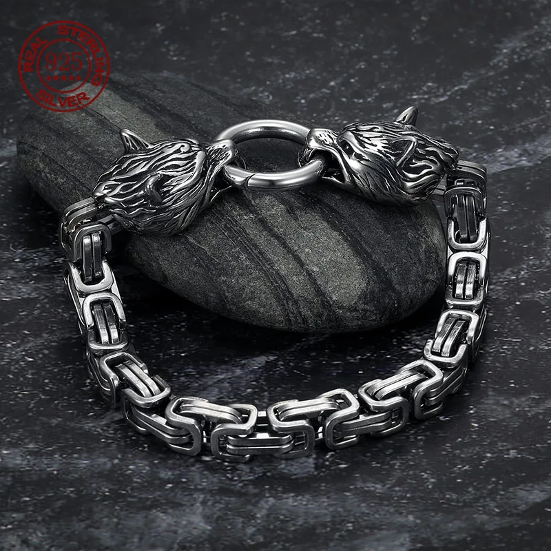 S925 Sterling Silver Double Wo - Wolf Jewelry & Watches Tampa Reviews recensione e prezzo