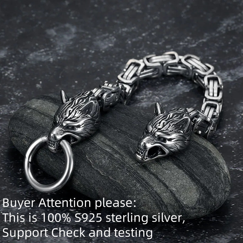 S925 Sterling Silver Double Wo - Wolf Jewelry & Watches Tampa Reviews recensione e prezzo