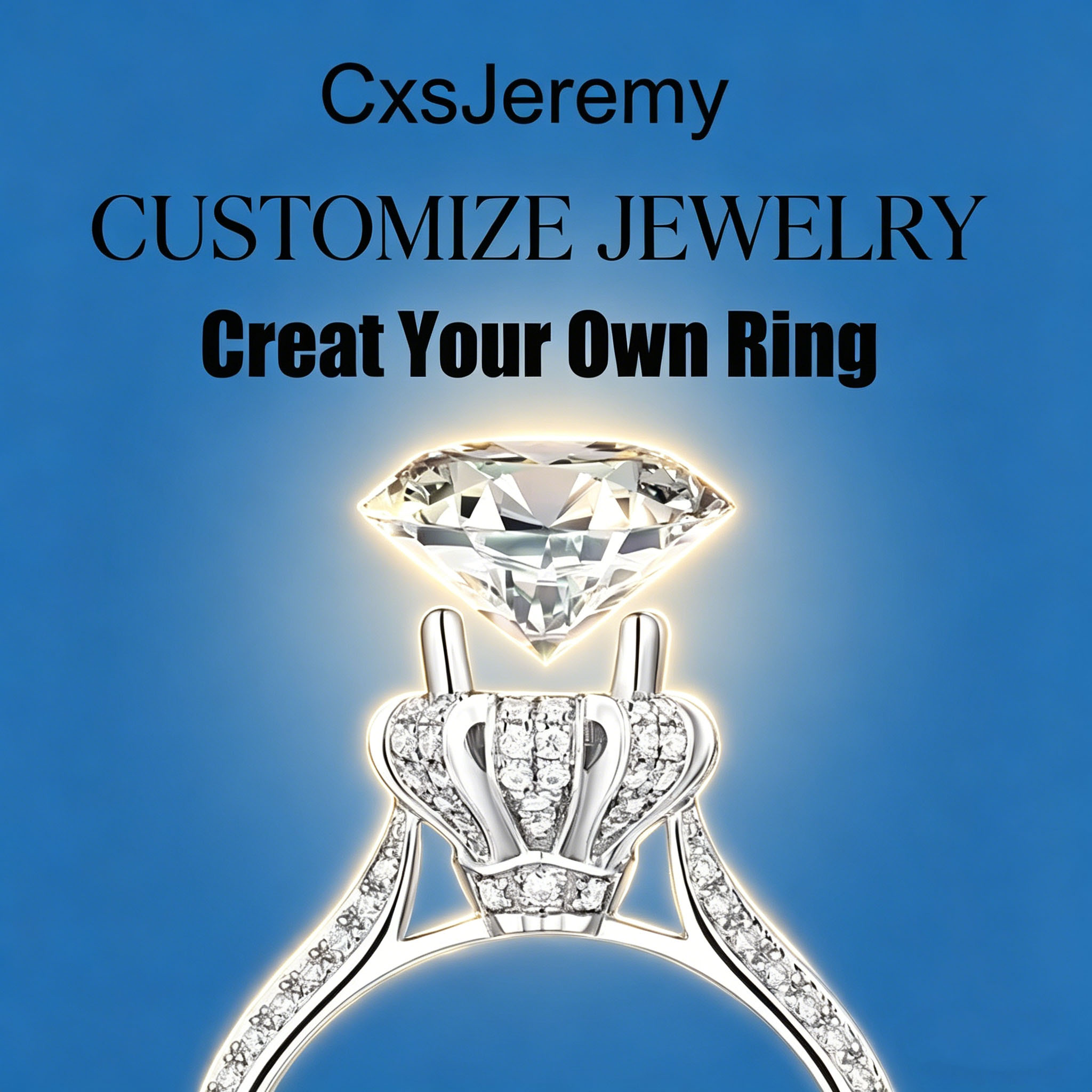 Customized 925 Silver Yellow G - Moissanite Ring recensione e prezzo