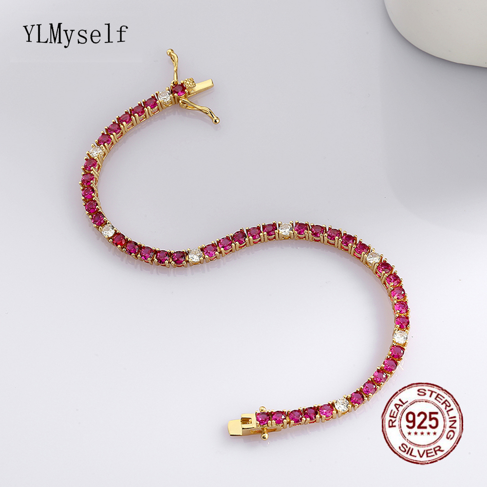 3MM Ruby Fuchsia Pink Mix Whit - Tennis Bracelet Cubic recensione e prezzo