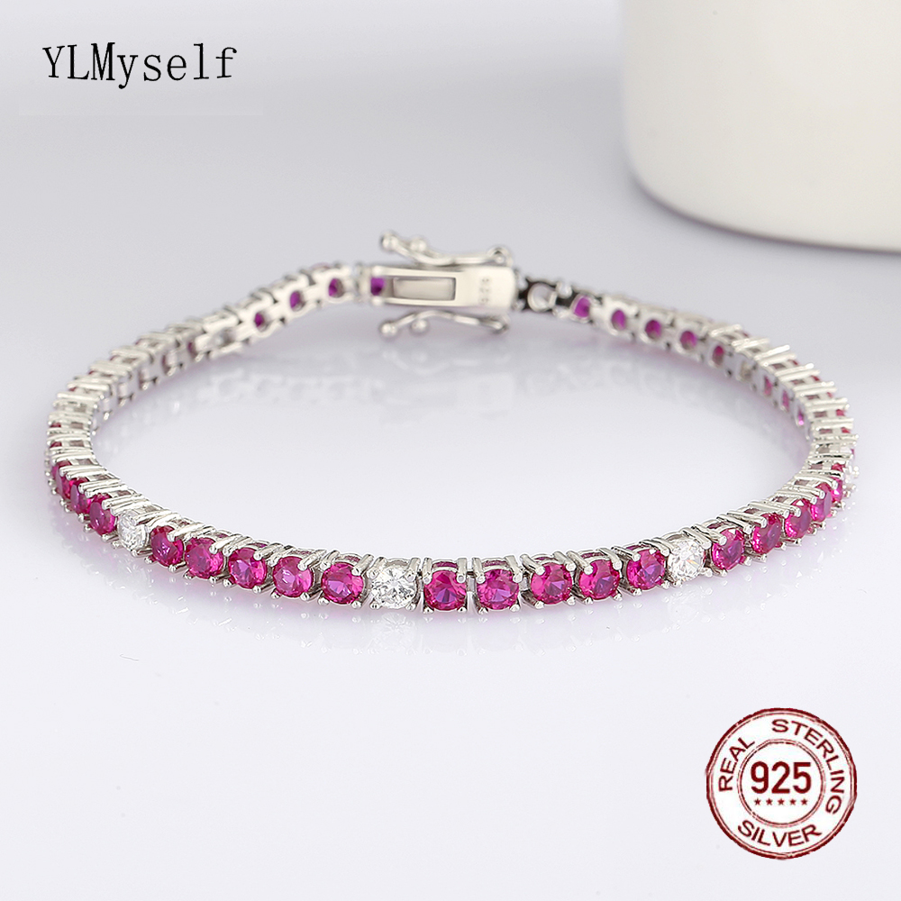 3MM Ruby Fuchsia Pink Mix Whit - Tennis Bracelet Cubic recensione e prezzo