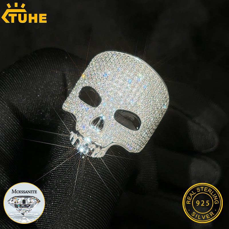 TUHE Unisex 925 Silver Skeleto - Moissanite Ring recensione e prezzo