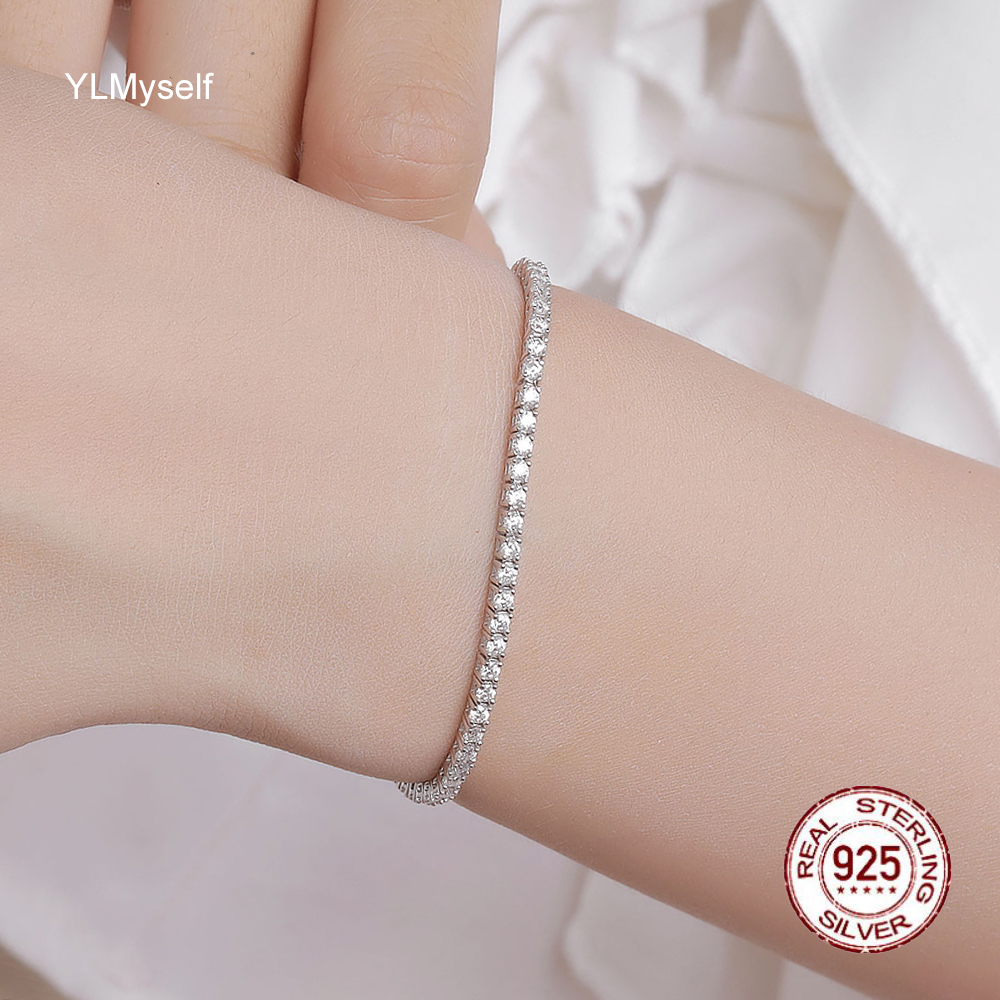YLMyself Pure 925 Silver Tenni - Tennis Bracelet Cubic recensione e prezzo